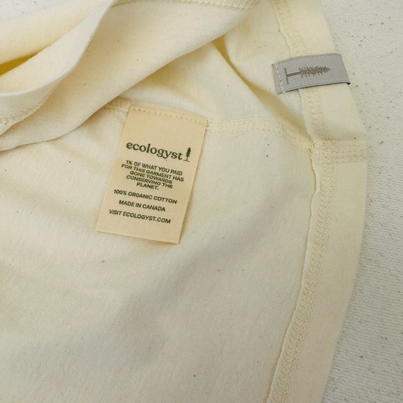 Ecologyst 100%Organic Cotton unisex Cream and Black Short Sleeve Tee #A - Picture 5 of 7